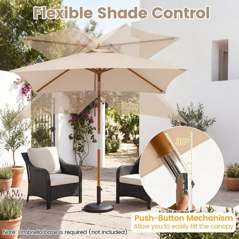 Rectangular Patio Umbrella 7ft with Adjustable Tilt by DirectDeals