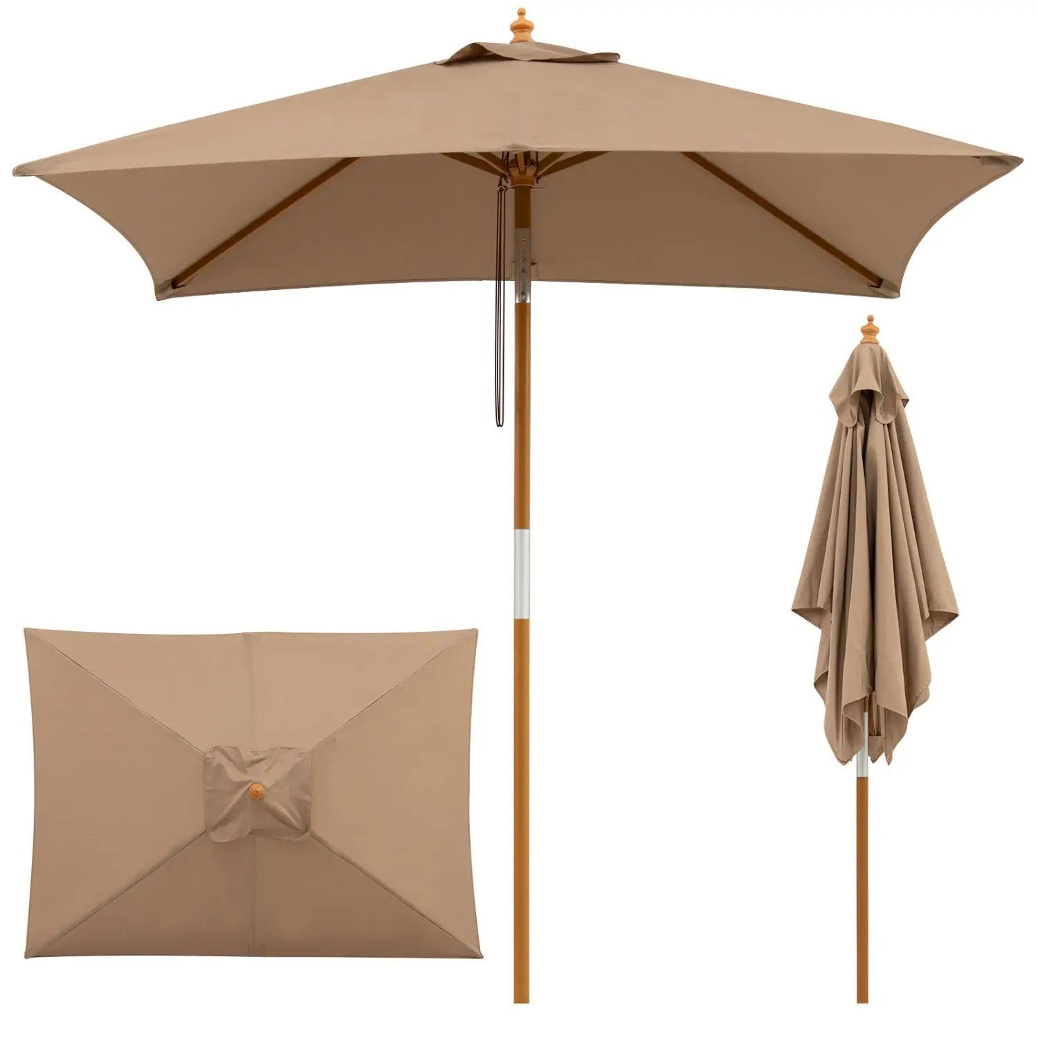 Rectangular Patio Umbrella 7ft with Adjustable Tilt by DirectDeals