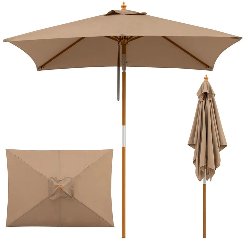 Rectangular Patio Umbrella 7ft with Adjustable Tilt by DirectDeals