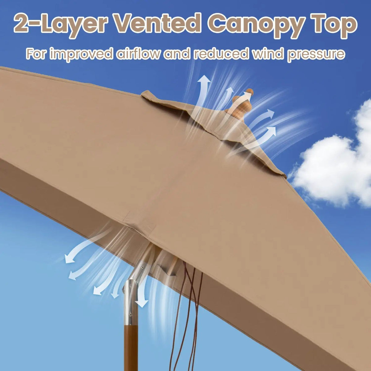 Rectangular Patio Umbrella 7ft with Adjustable Tilt, photo 21 of 24