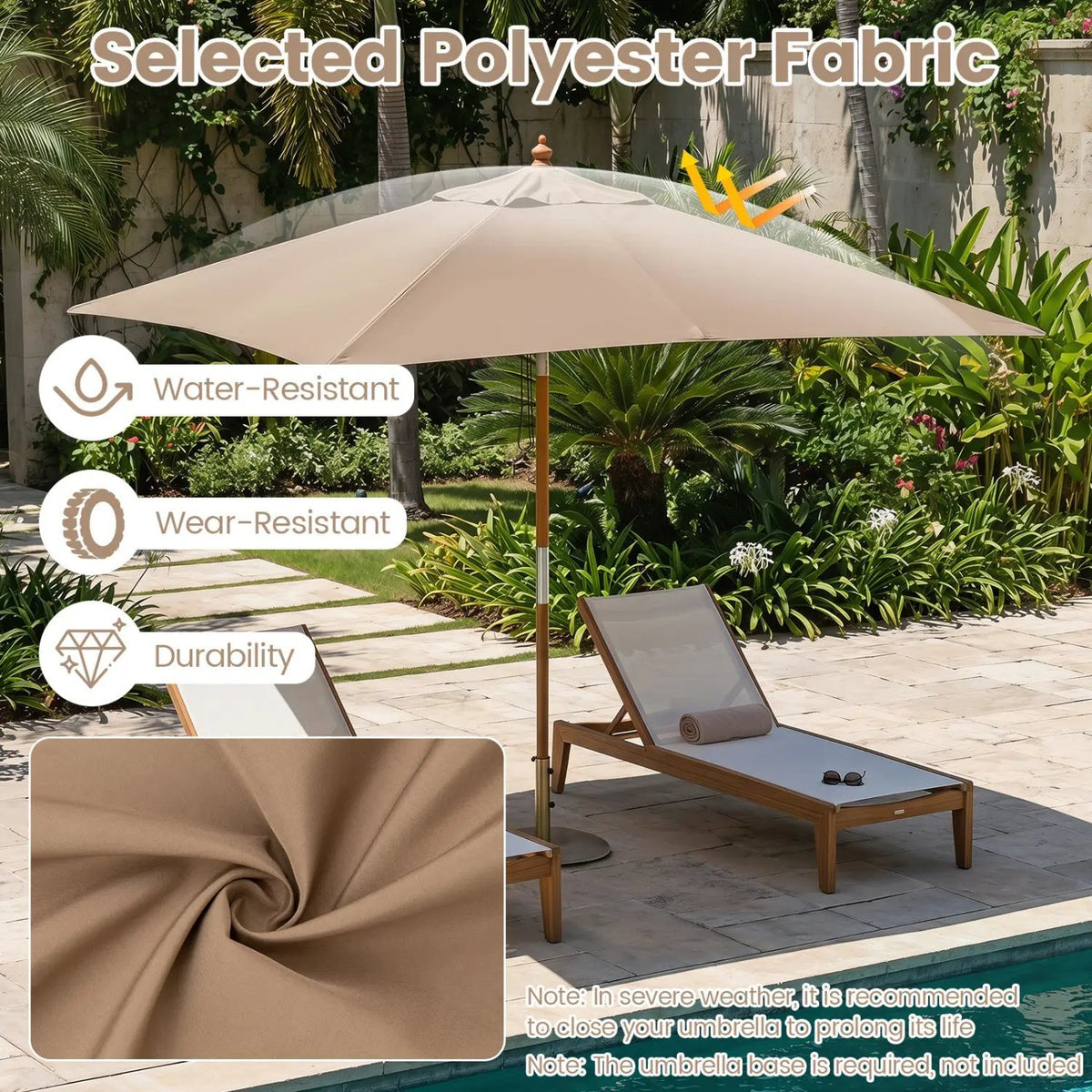 Rectangular Patio Umbrella 7ft with Adjustable Tilt, photo 22 of 24
