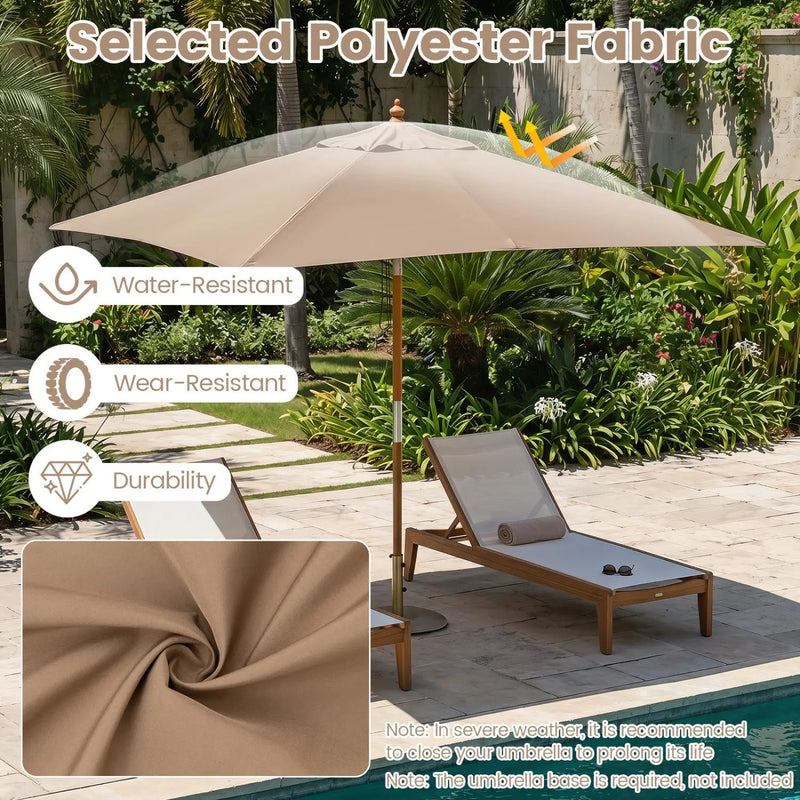 Rectangular Patio Umbrella 7ft with Adjustable Tilt by DirectDeals