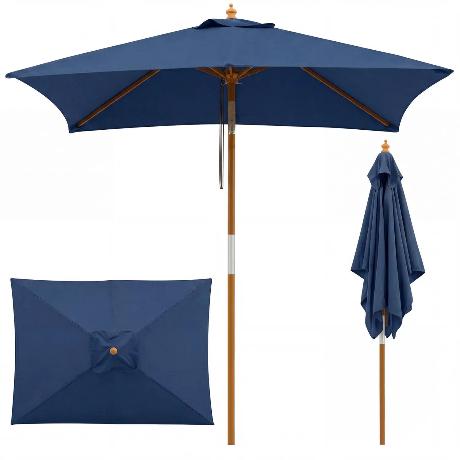 Rectangular Patio Umbrella 7ft with Adjustable Tilt by DirectDeals