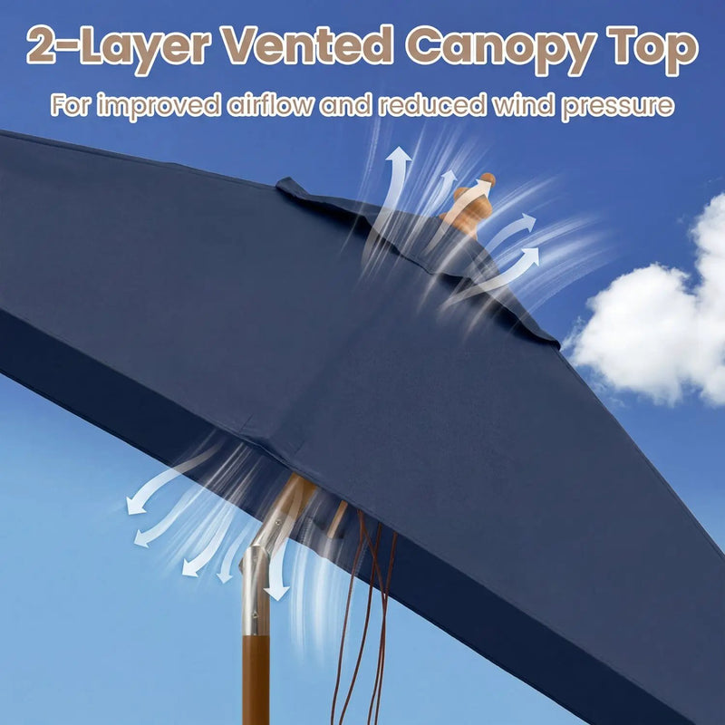 Rectangular Patio Umbrella 7ft with Adjustable Tilt by DirectDeals