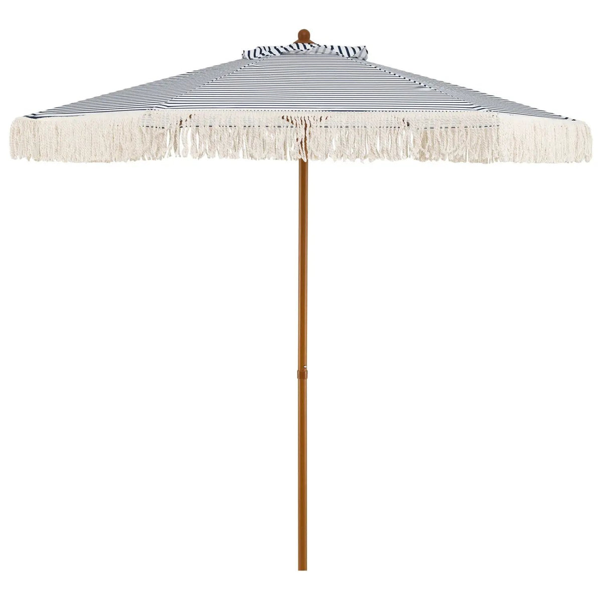 7 Feet Patio Umbrella with Fringe Sun-Protective Beach Umbrella with Boho Tassel