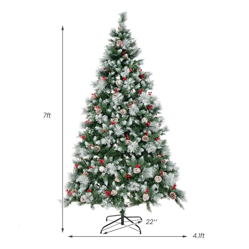 7 Feet Pre-Lit Artificial Christmas Tree with 400 Lights and 1116 Branches by DirectDeals