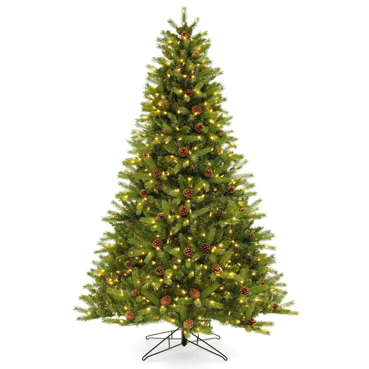 6/7 FT Artificial Christmas Tree with Pine Cones and Adjustable Brightness, photo 12 of 16
