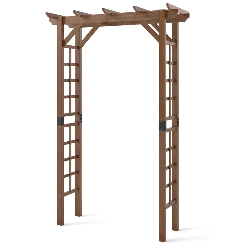 7 Ft Garden Arch Wooden Arbor Outdoor Wood Trellis for Climbing Plants by DirectDeals