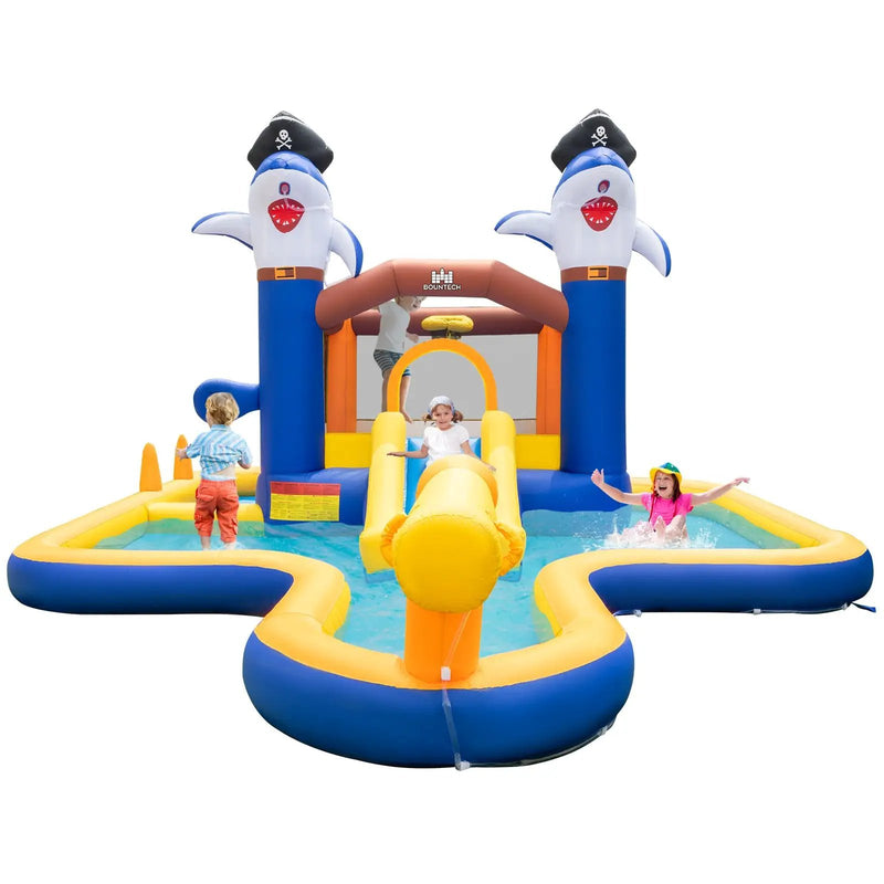 7-In-1 Water Slide Park with Splash Pool and Water Cannon without Blower by DirectDeals