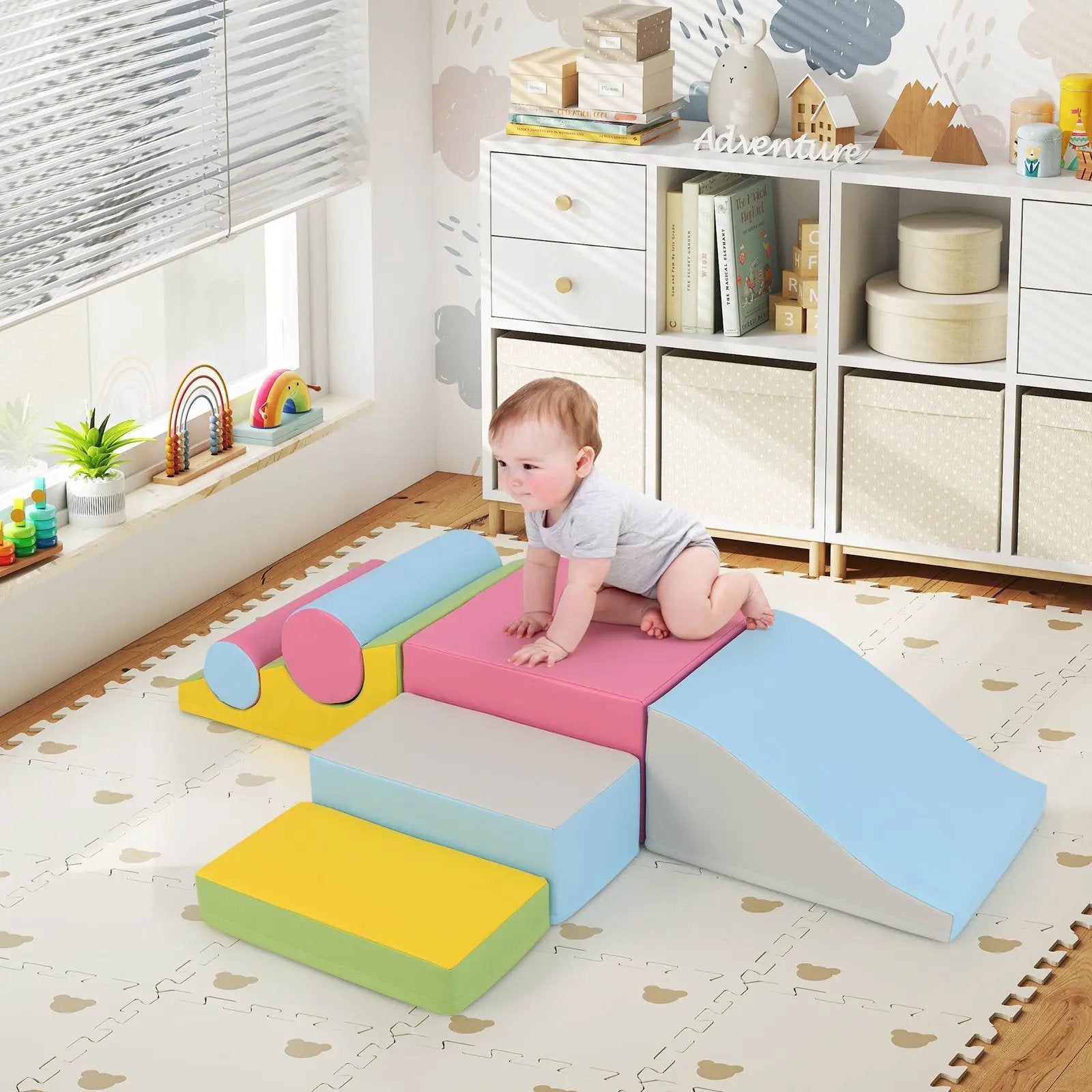 7-Piece Foam Blocks for Toddlers Soft Climbing Toys Indoor Play for Babies by DirectDeals