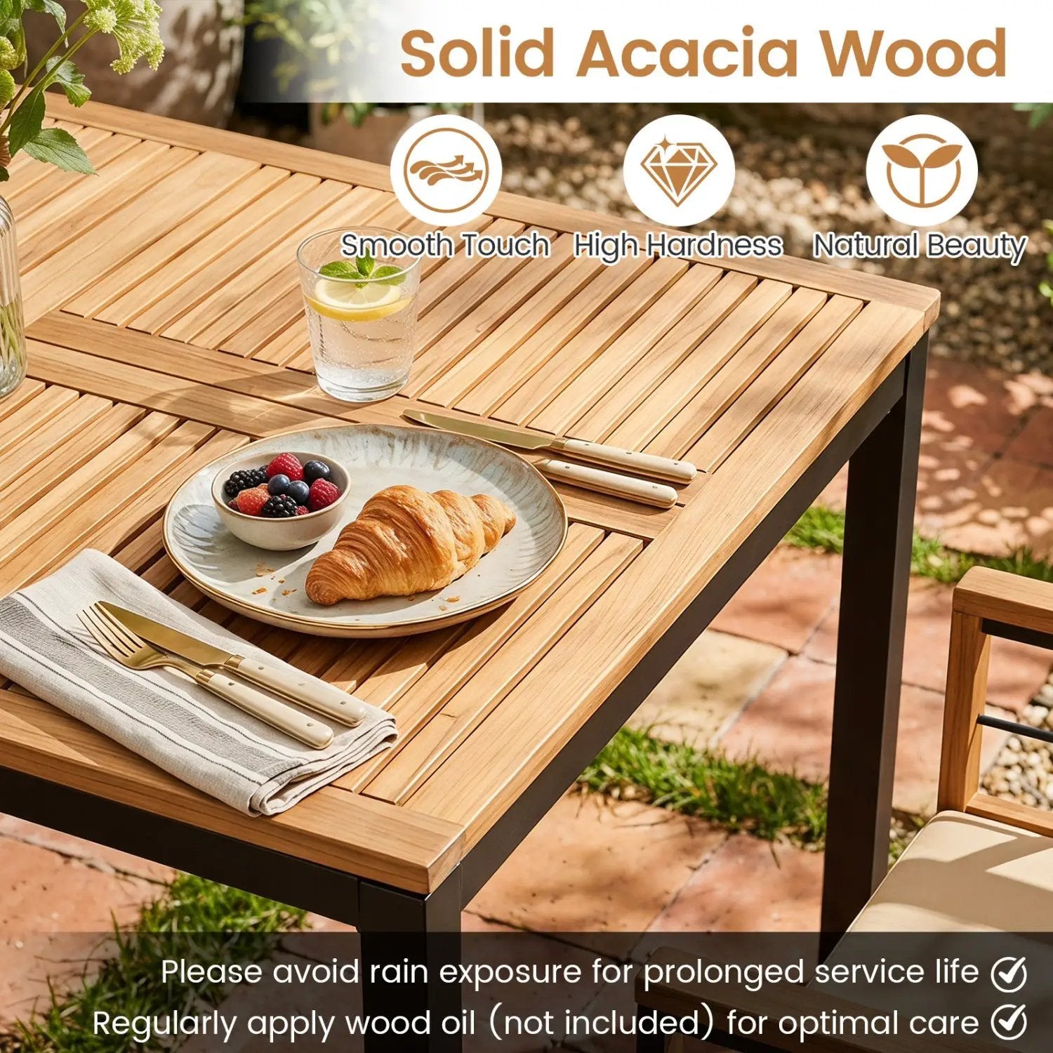 7-Piece Outdoor Dining Set with Acacia Wood Table & Chairs by DirectDeals