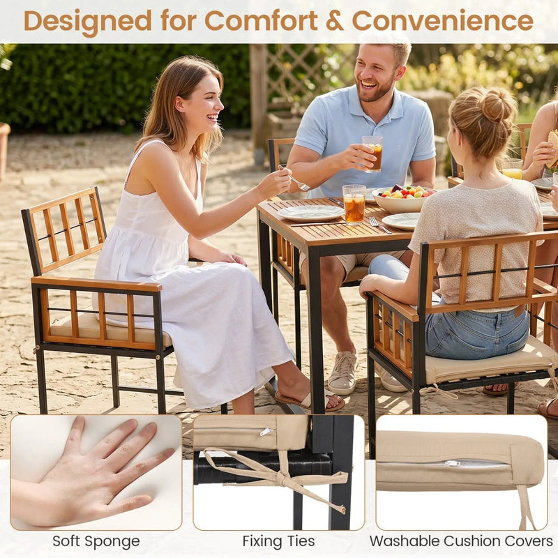7-Piece Outdoor Dining Set with Acacia Wood Table & Chairs by DirectDeals