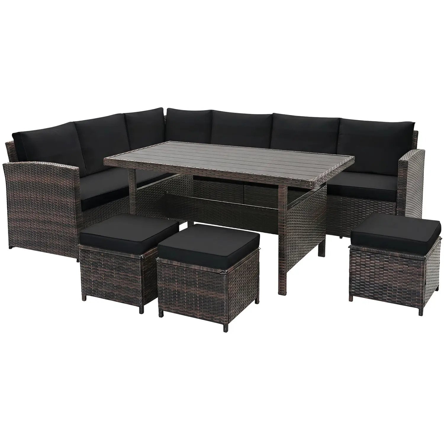 7-Piece Wicker Patio Furniture Set with Cushions by DirectDeals