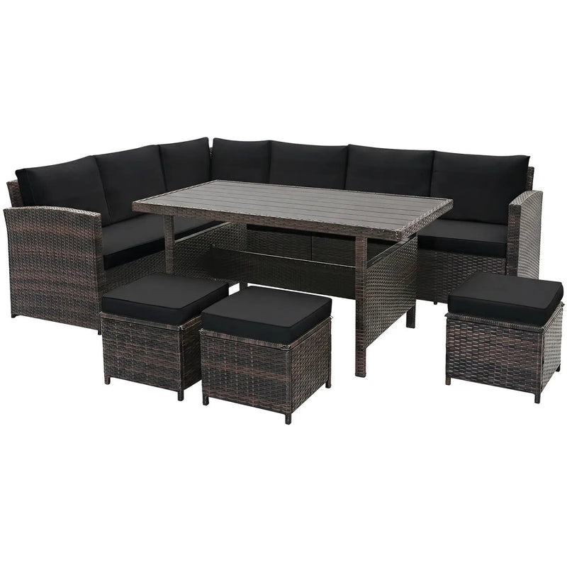 7-Piece Wicker Patio Furniture Set with Cushions by DirectDeals