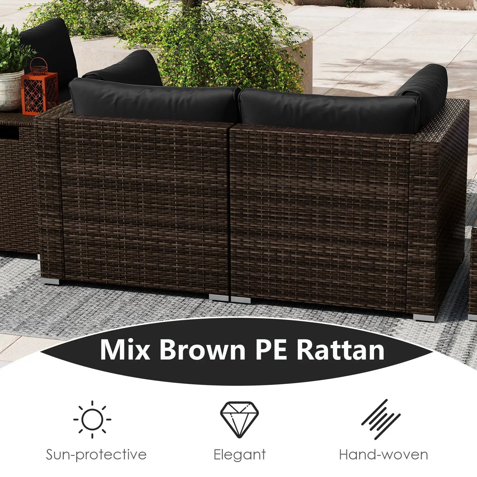 7 Pieces Outdoor Furniture Set with 32 Inch Fire Pit Table and Propane Tank Cover by DirectDeals