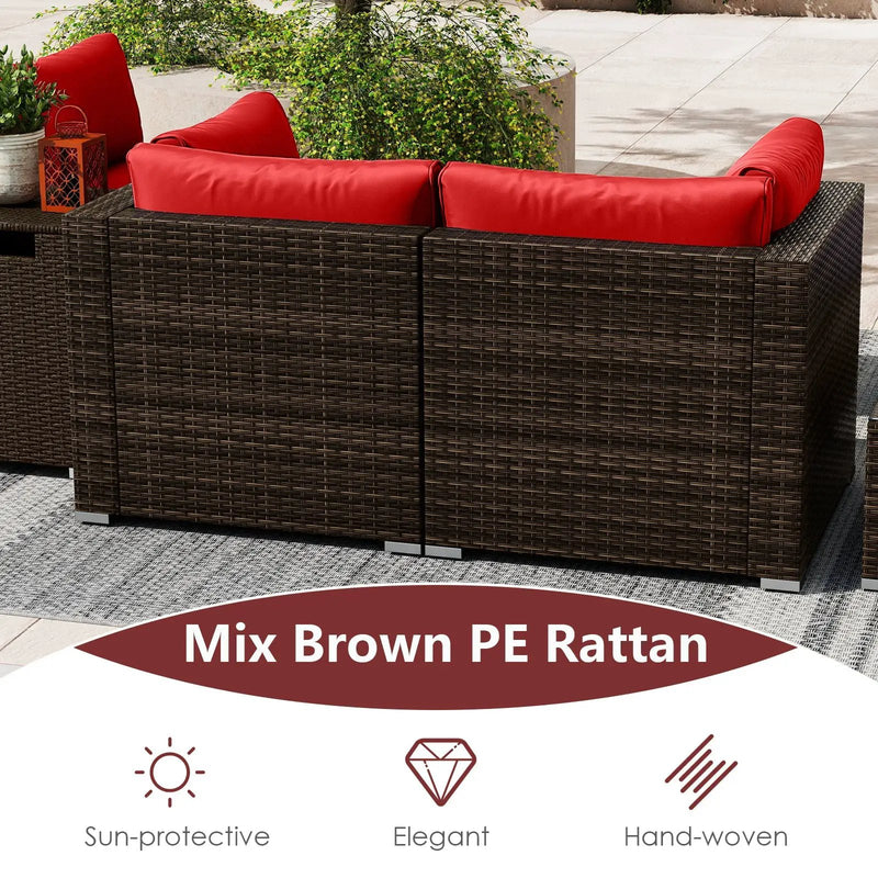 7 Pieces Outdoor Furniture Set with 32 Inch Fire Pit Table and Propane Tank Cover by DirectDeals