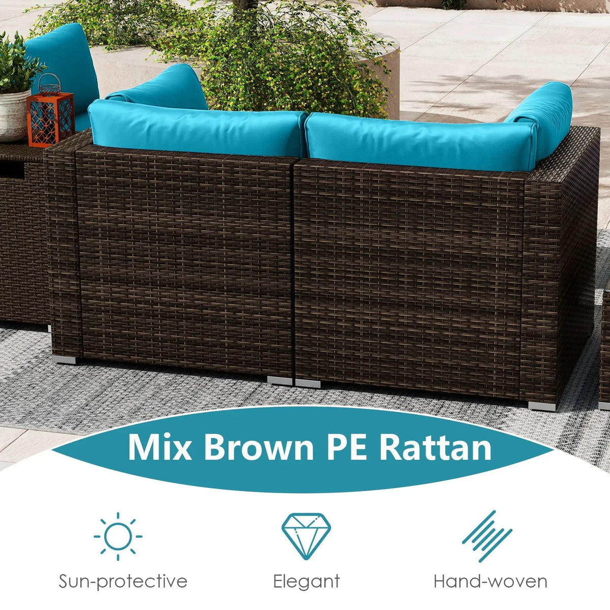 7 Pieces Outdoor Furniture Set with 32 Inch Fire Pit Table and Propane Tank Cover, photo 40 of 40