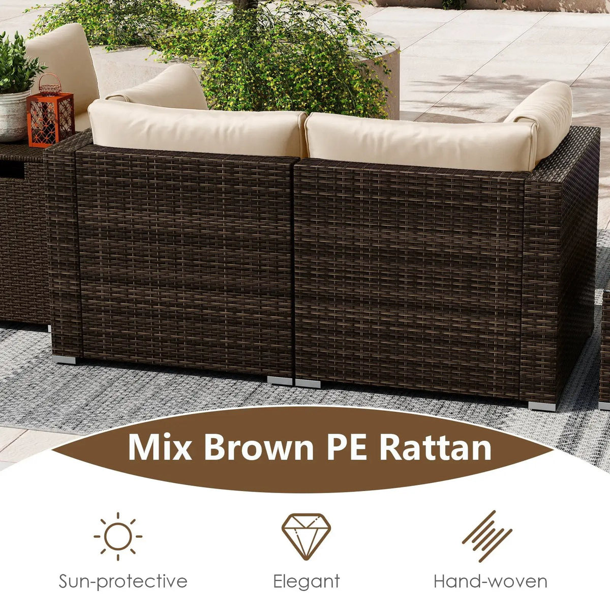7 Pieces Outdoor Furniture Set with 32 Inch Fire Pit Table and Propane Tank Cover, photo 36 of 40