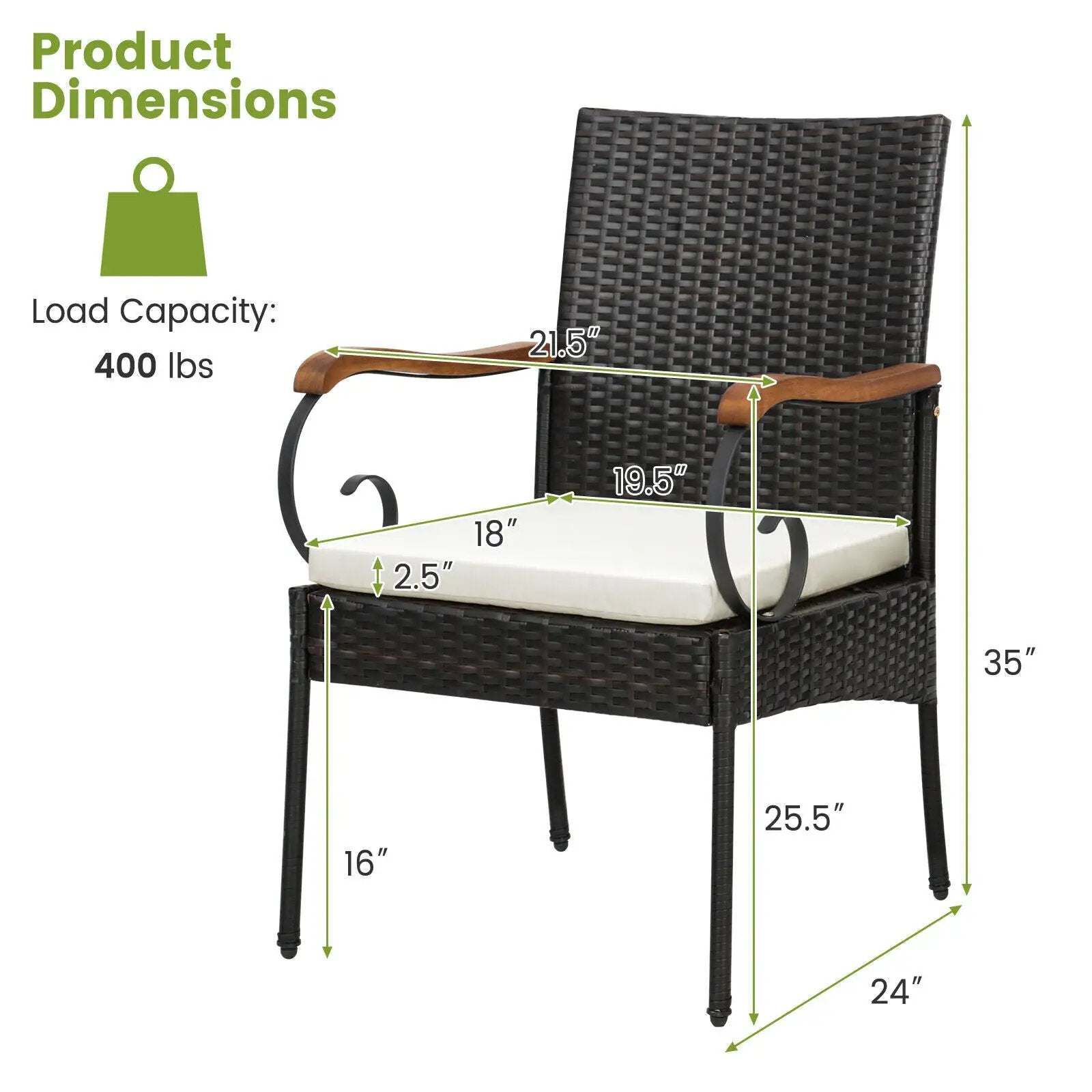 7 Pieces Patio Wicker Dining Set with Detachable Cushion and Umbrella Hole by DirectDeals