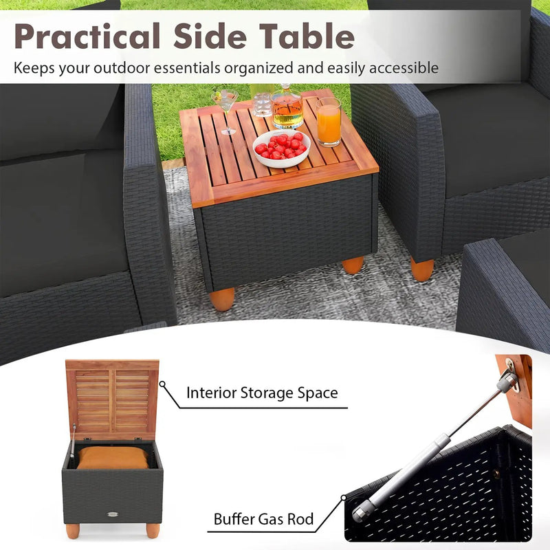 7-Piece Patio Conversation Set with Storage Table & Cushions by DirectDeals