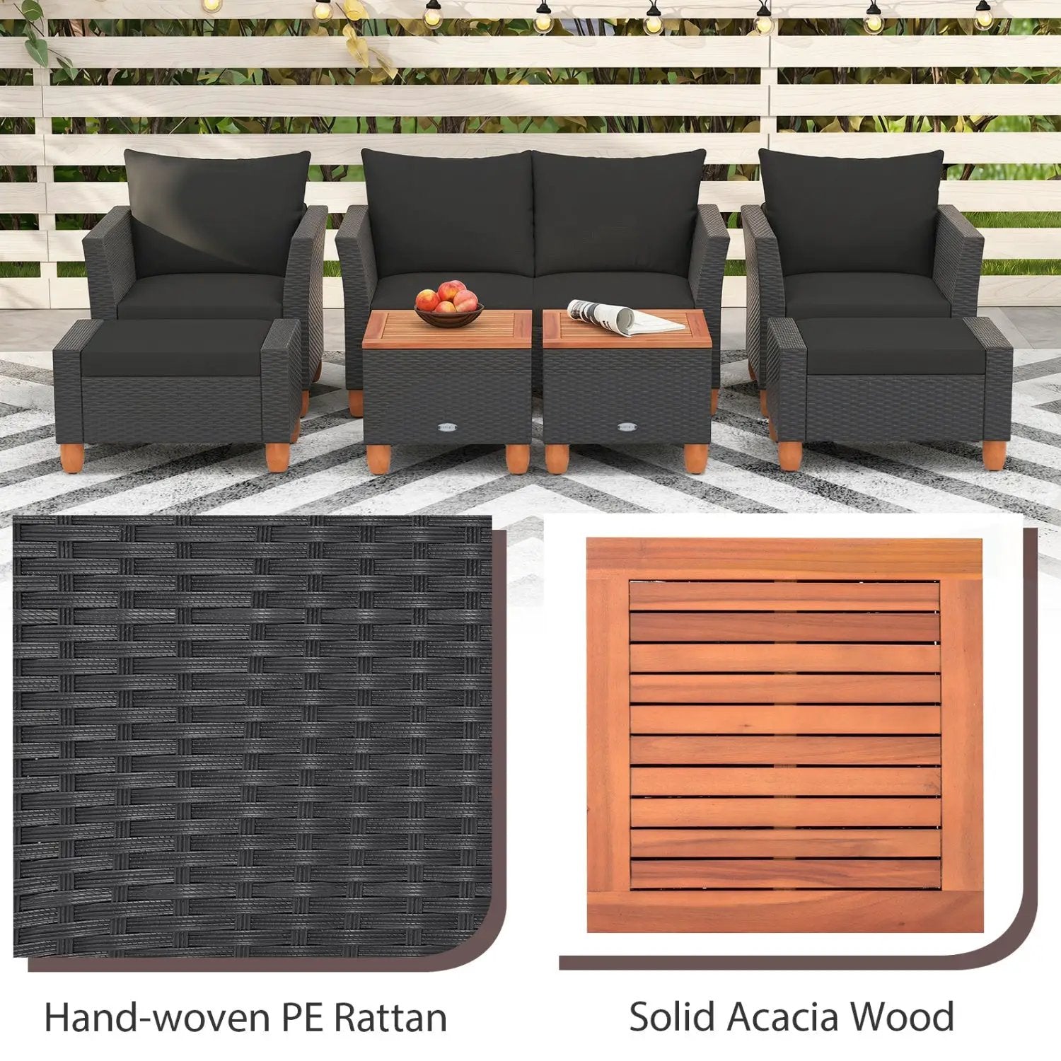 7-Piece Patio Conversation Set with Storage Table & Cushions by DirectDeals