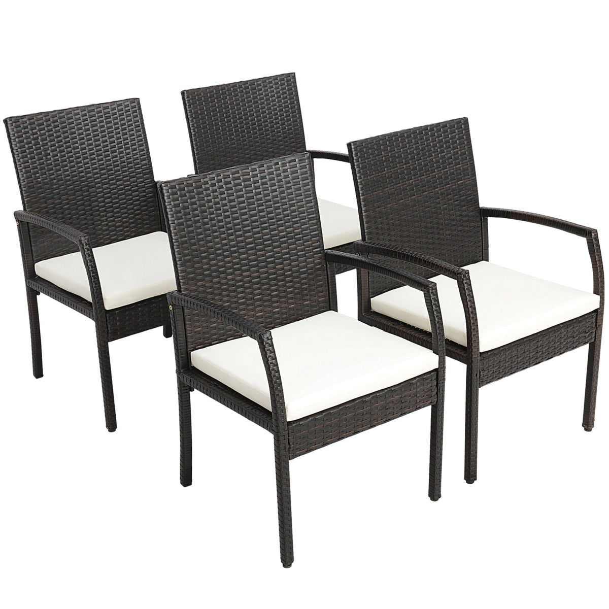 7 Pieces Patio Rattan Dining Set with Umbrella Hole-L, photo 7 of 11
