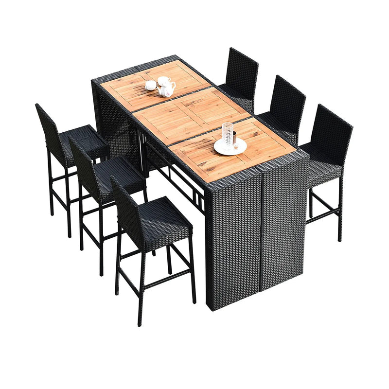 7 Pieces Patio Rattan Wicker Dining Furniture Set by DirectDeals