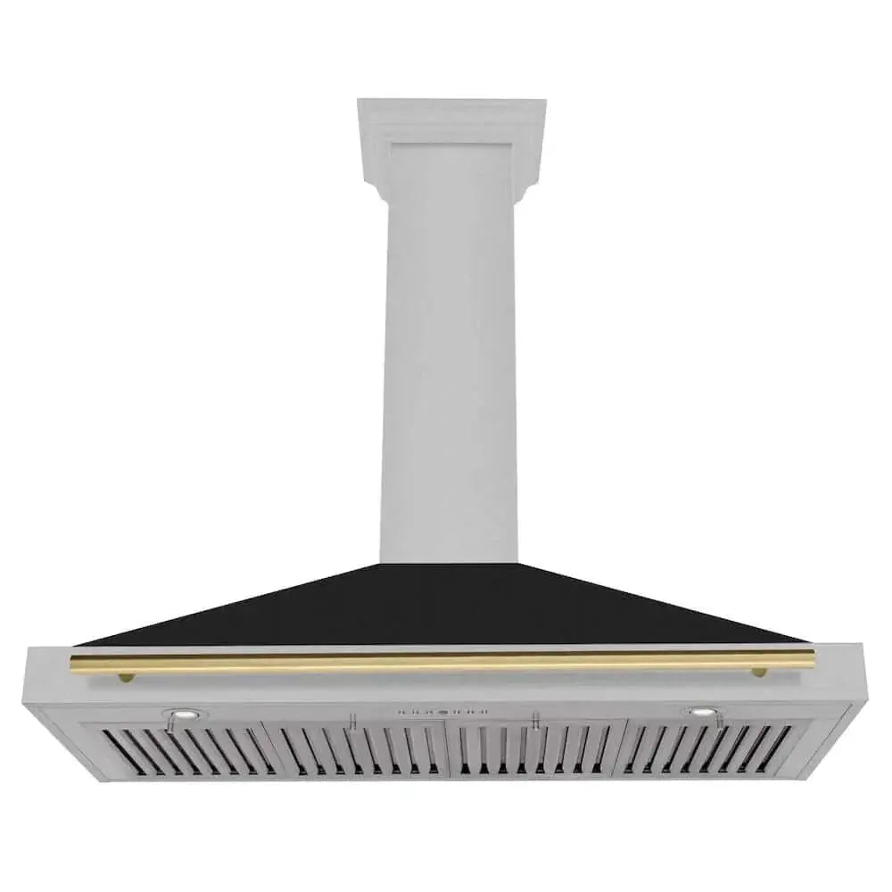 ZLINE 48" Autograph Stainless Wall Range Hood KB4SNZ-BLM48-G by Farmhouse Kitchen and Bath