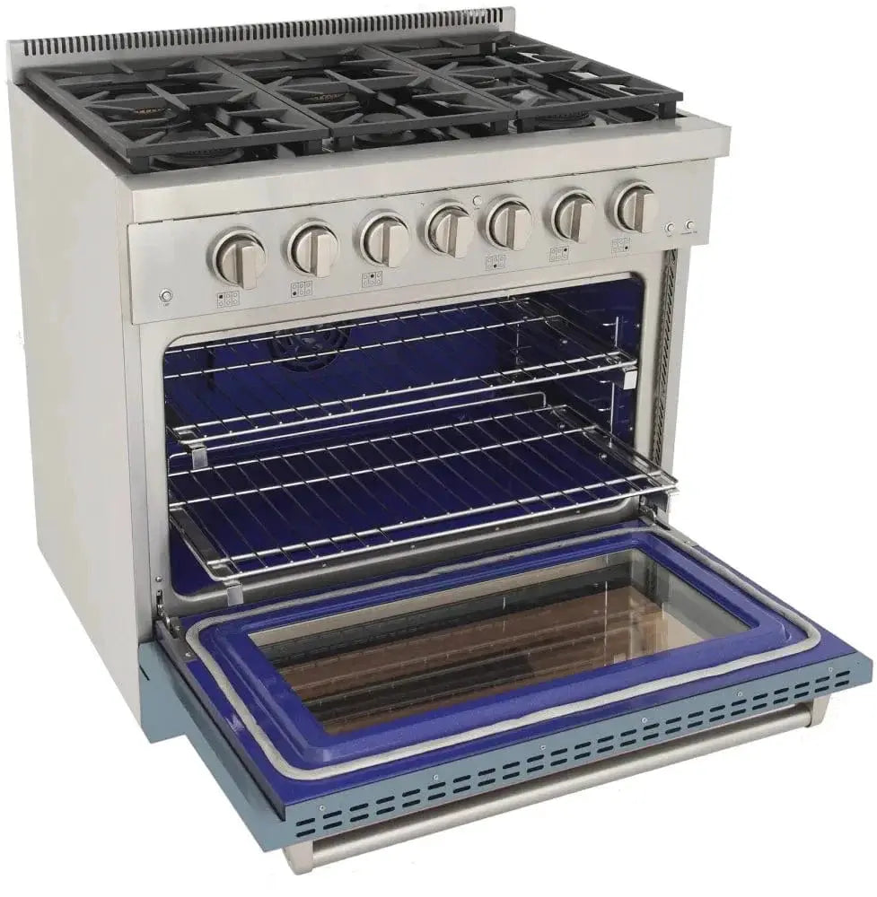 Kucht 36" Freestanding Professional Gas Range KFX3600X-LB by Farmhouse Kitchen and Bath