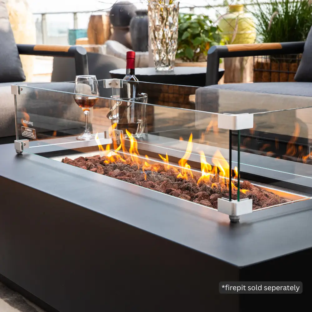 Westwood Fire Pit Tempered Clear Glass Wind Screen by EnvelorHome
