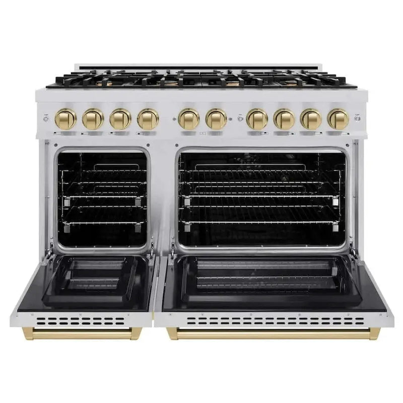 ZLINE 48" Select Gas Range Convection Gas Oven Stainless Steel Champagne Bronze HGRZ-48-CB by Farmhouse Kitchen and Bath