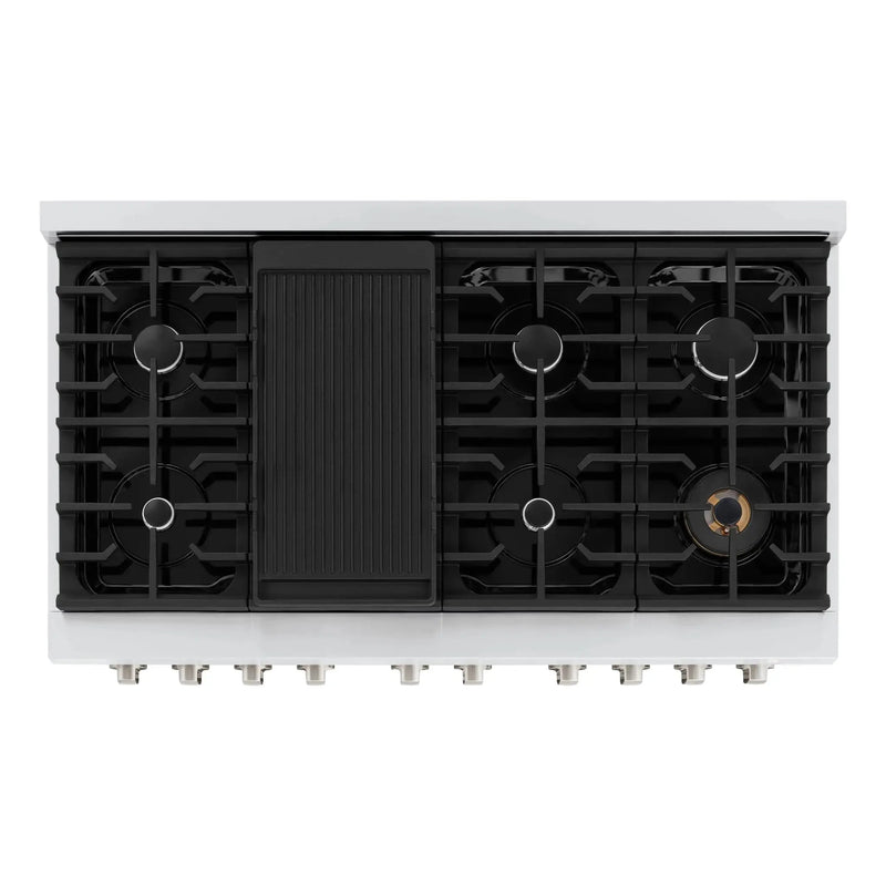 ZLINE 48"Paramount Dual Fuel Range Stainless Steel, White Matte, SDR-WM-48 by Farmhouse Kitchen and Bath