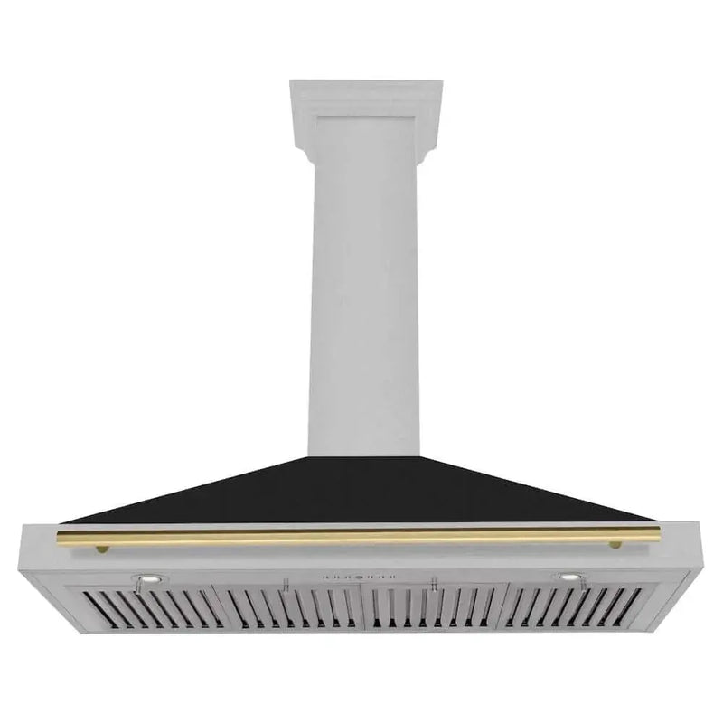 ZLINE 48" Autograph Stainless Wall Range Hood KB4SNZ-BLM48-CB by Farmhouse Kitchen and Bath