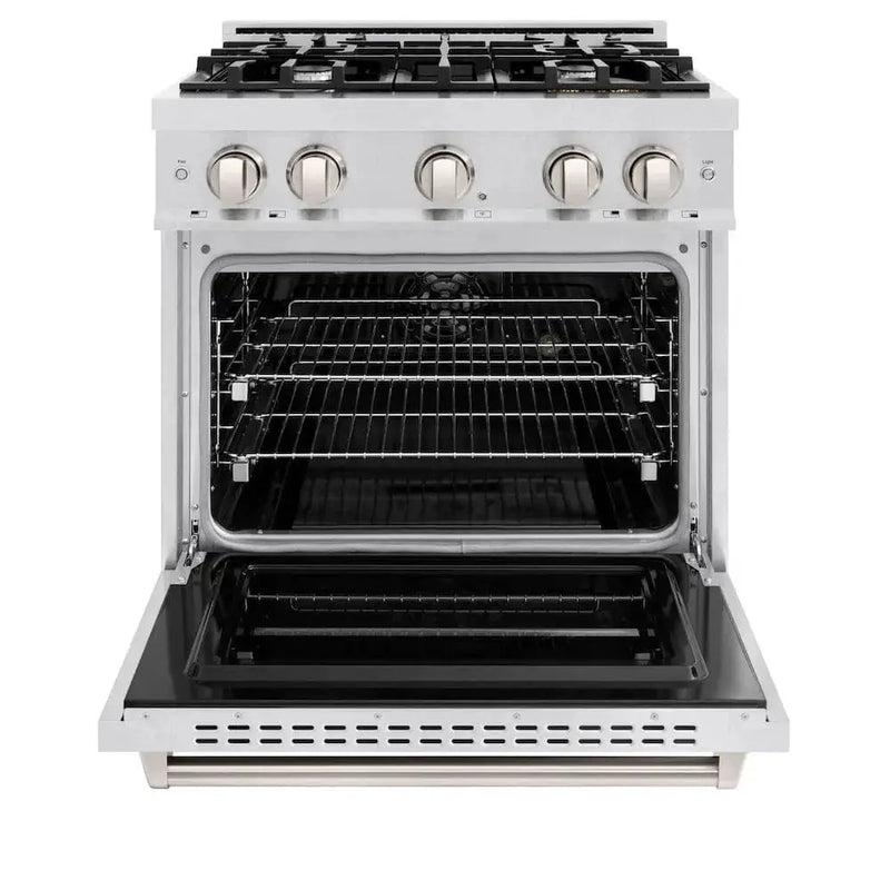 ZLINE 30" Classic Gas Range, Convection Gas Oven DuraSnow® Stainless Steel, CGRS-30 by Farmhouse Kitchen and Bath