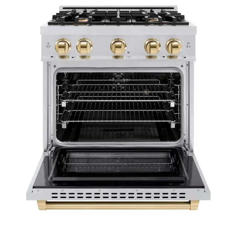 ZLINE 30" Select Gas Range Convection Gas Oven Stainless Steel Gold HGRZ-30-G by Farmhouse Kitchen and Bath
