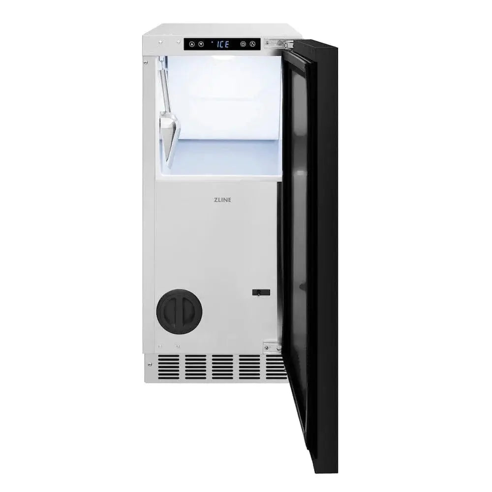 ZLINE 15" Touchstone Clear Cube Ice Maker Drain Pump Panel Ready Door Champagne Bronze Door ICCDPZ-15-CB by Farmhouse Kitchen and Bath