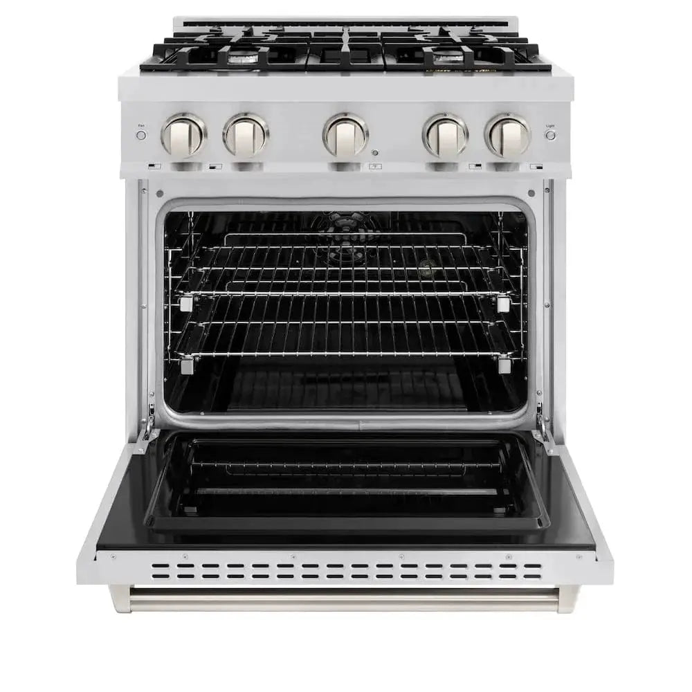ZLINE 30" Dual Fuel Range, Gas Cooktop, Electric Convection Oven Stainless Steel, CDR30 by Farmhouse Kitchen and Bath