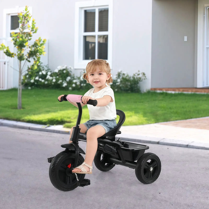 7-in-1 Baby Stroller Tricycle with Adjustable Canopy and Foldable Footrests for Ages 9-60 Months Old by DirectDeals