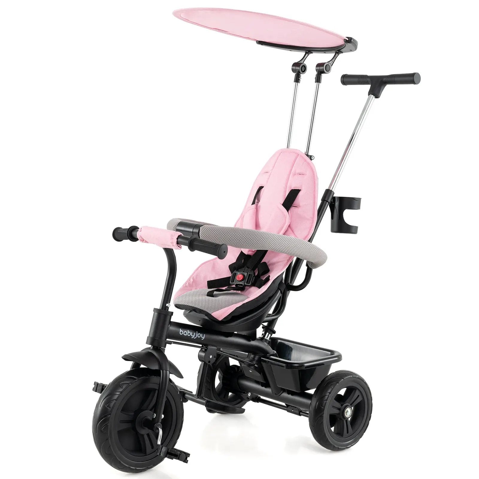 7-in-1 Baby Stroller Tricycle with Adjustable Canopy and Foldable Footrests for Ages 9-60 Months Old by DirectDeals