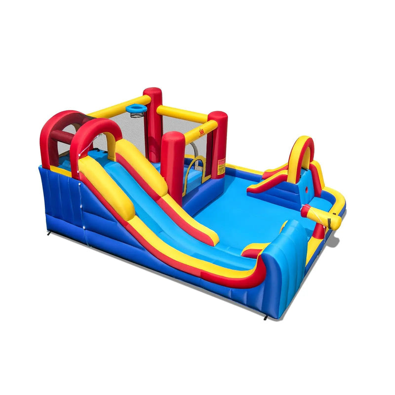 7 in 1 Outdoor Inflatable Bounce House with Water Slides and Splash Pools without Blower by DirectDeals