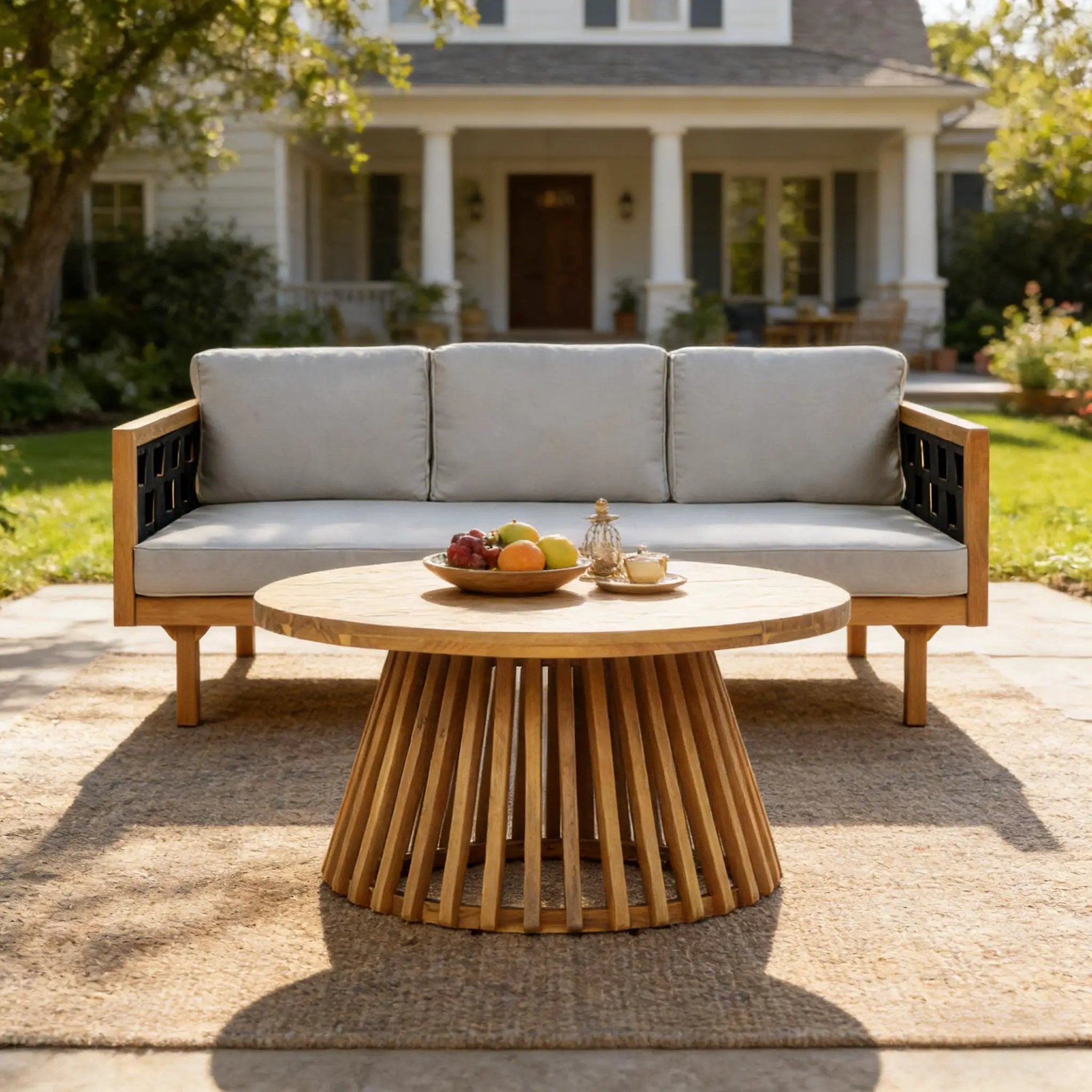 Luxury Acacia Wood Outdoor Daybed Set by HouseOfZazla