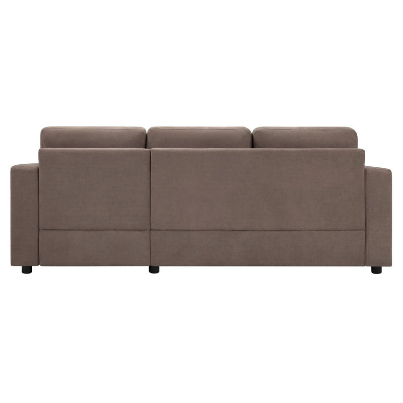 Modern L-Shaped Sectional Sofa With Curved Chaise, USB Ports, And Side Storage Pockets