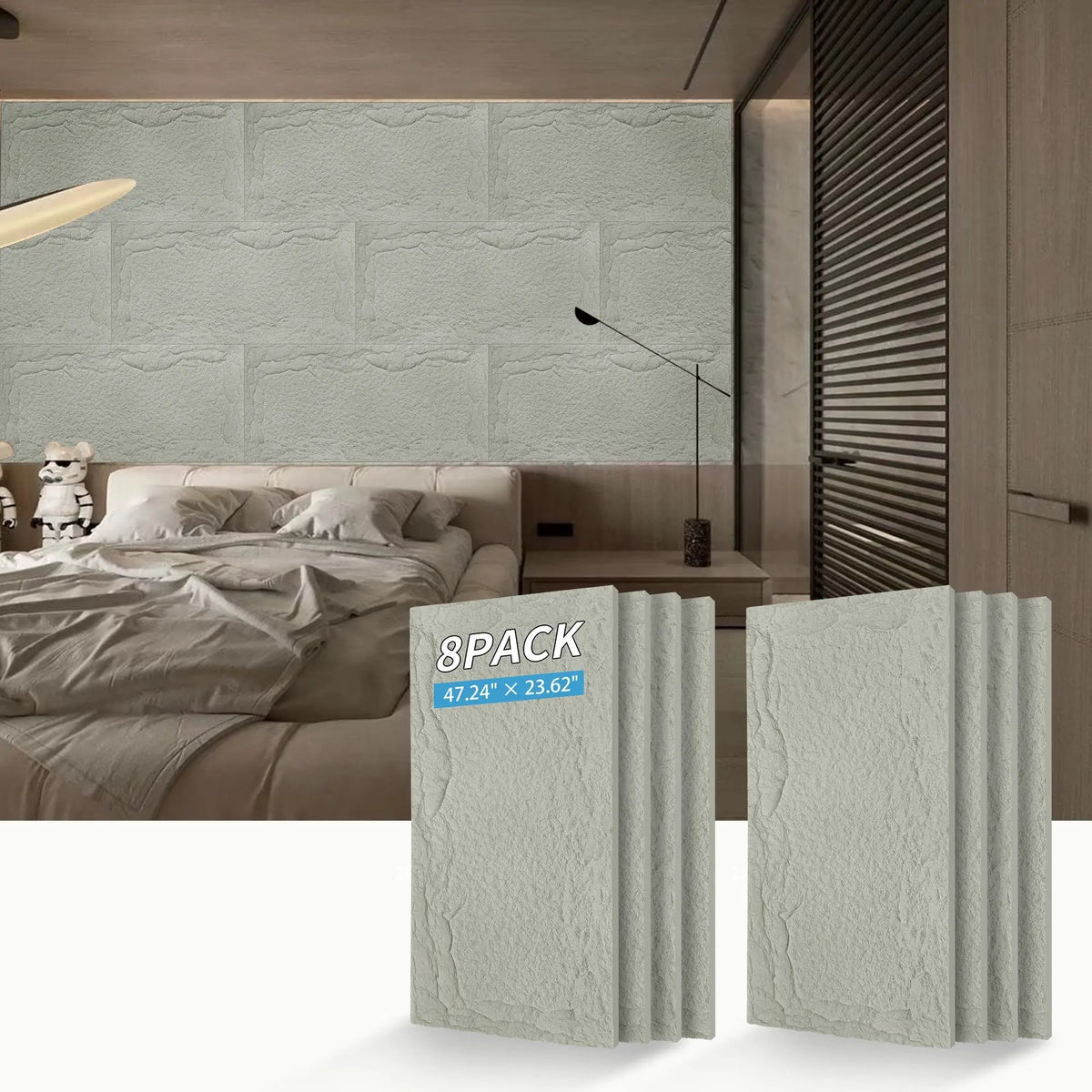 3D Faux Stone Wall Panels - 8 PCS PU Wainscoting Panel, photo 7 of 10