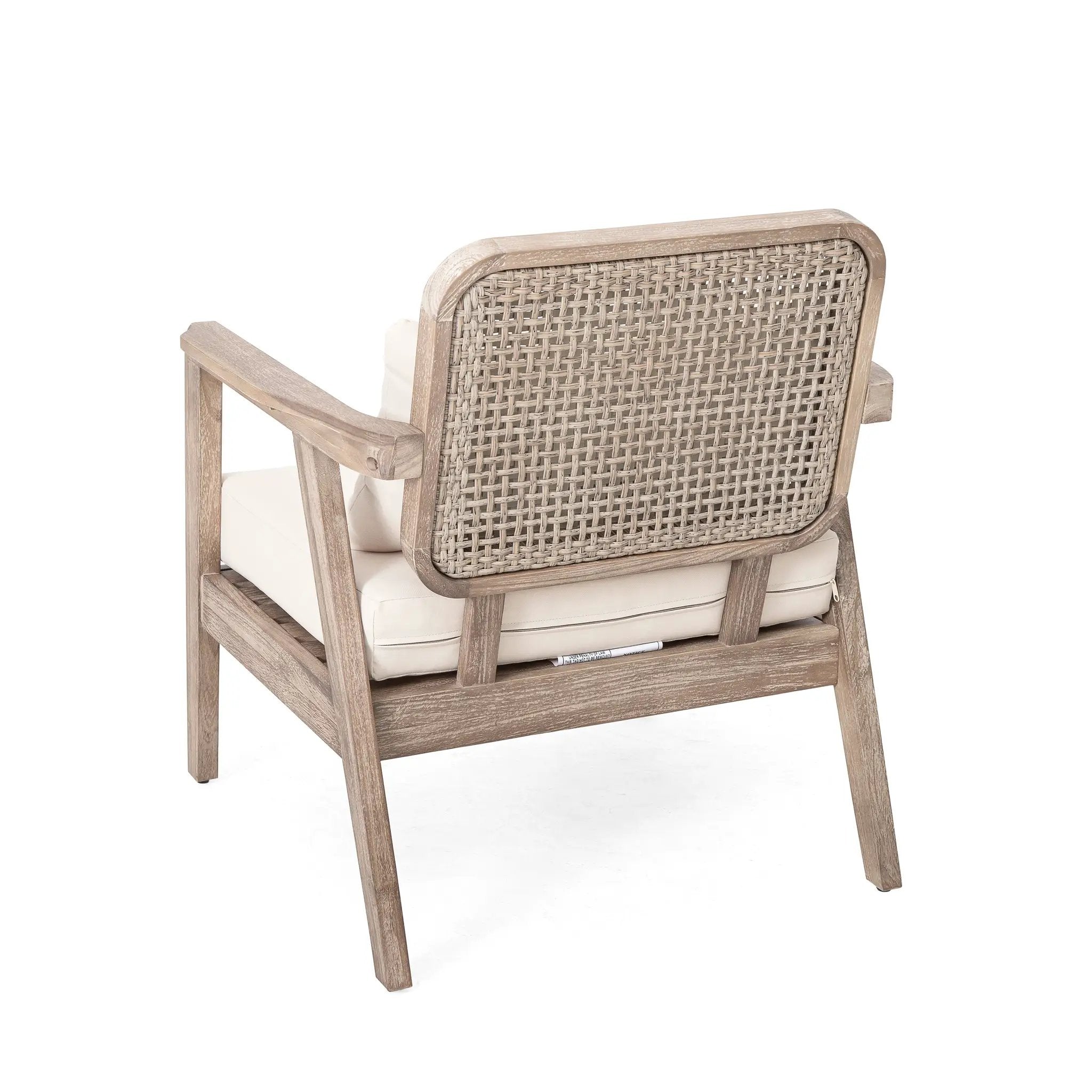 Set of 2 Outdoor Acacia Wood Patio Club Chairs with Waterproof Cushions by HouseOfZazla