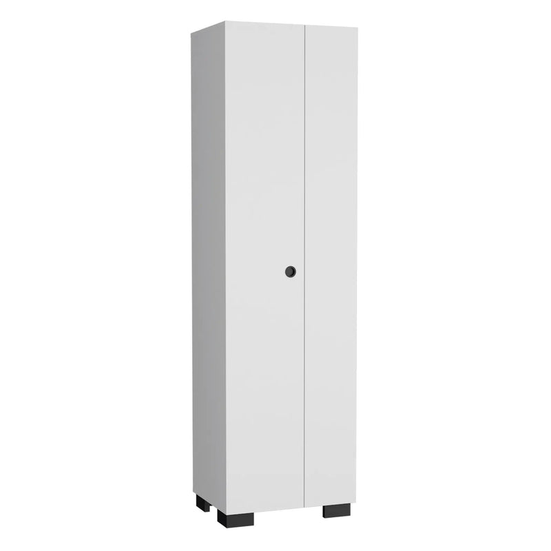 Attica Broom Cabinet Double-Door Design with Inner Shelves and Side Hangers by HouseOfZazla
