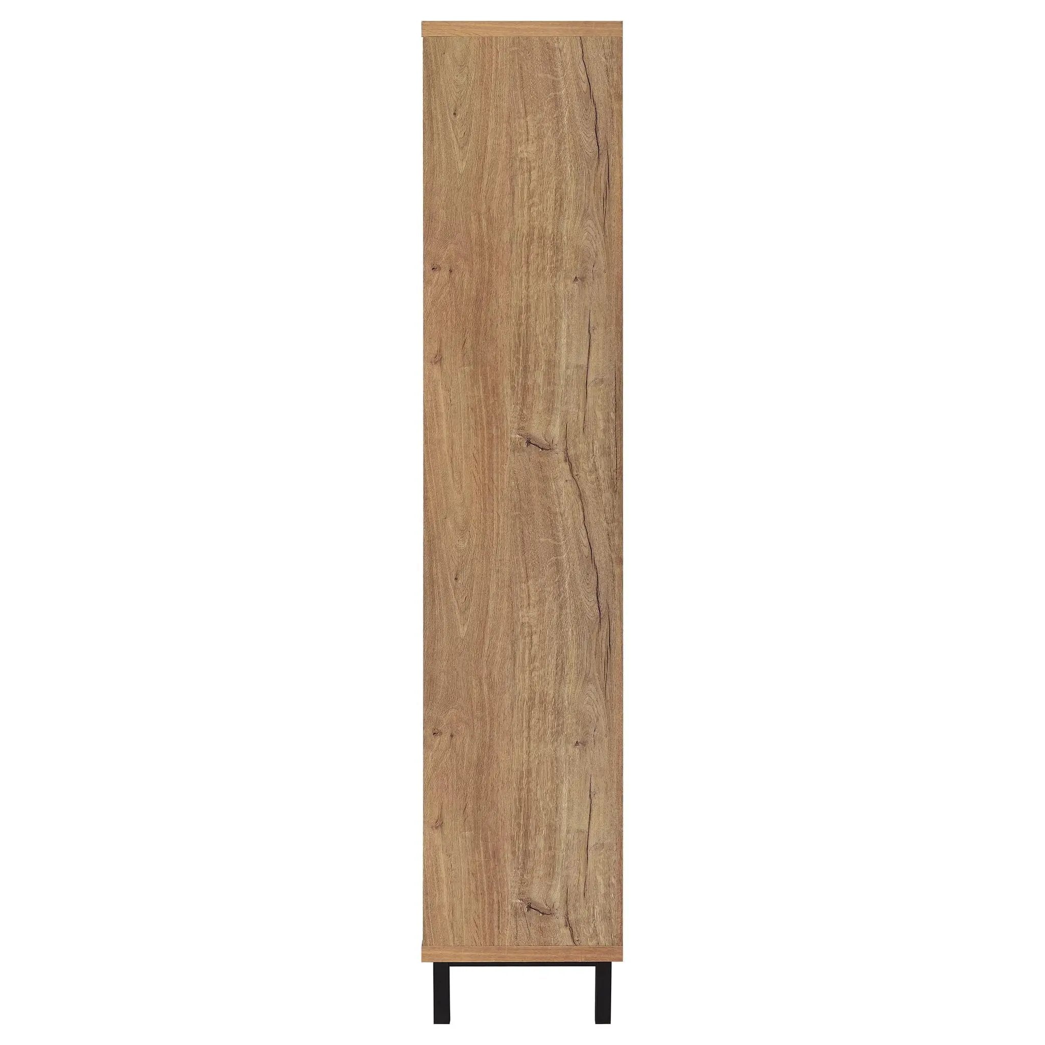 Teller 80-inch 4-door Tall Shoe Storage Cabinet Natural Oak by Unique Piece Furniture