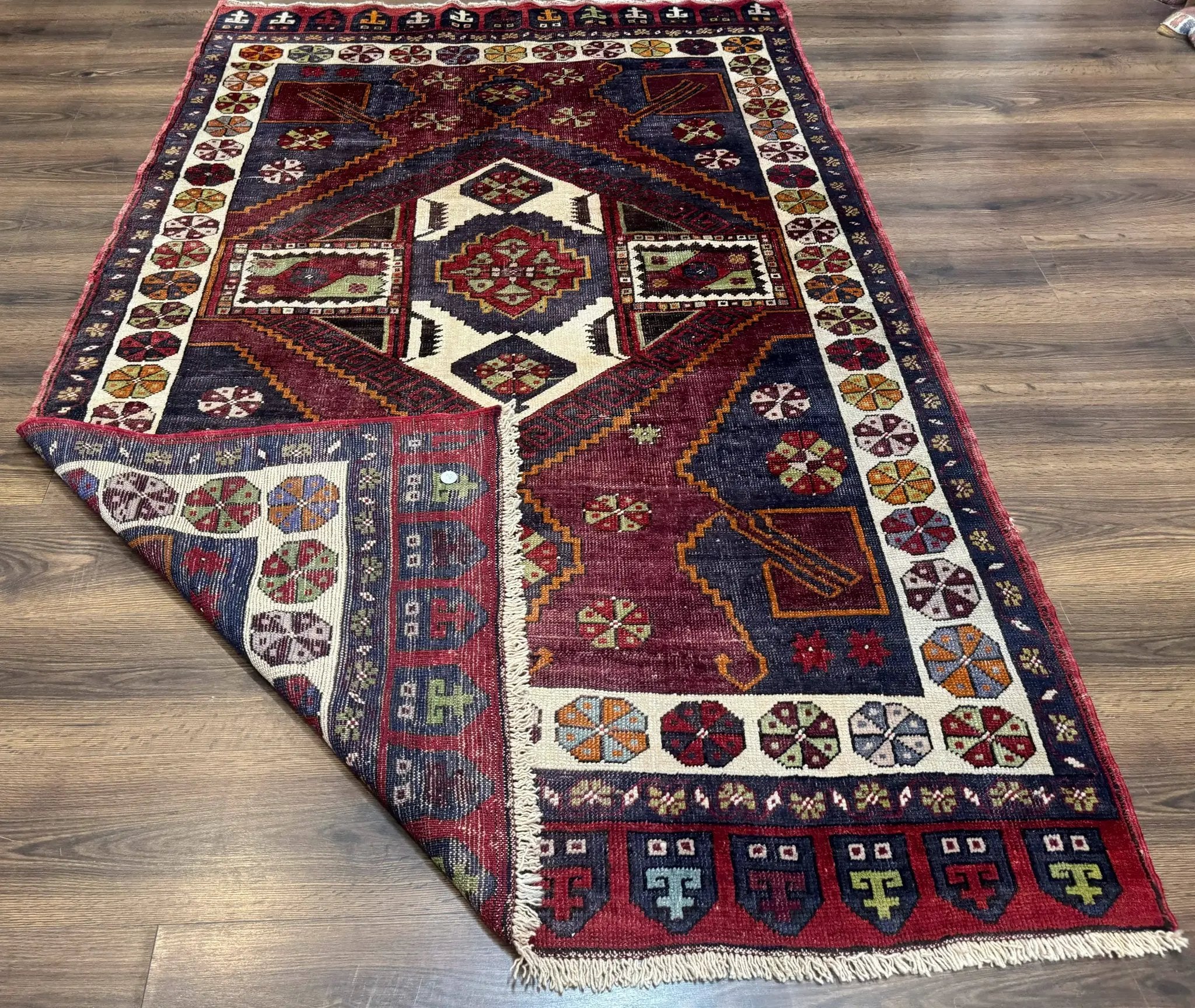 Turkish Kazak Rug 5x7, Geometric by Jewel Rugs