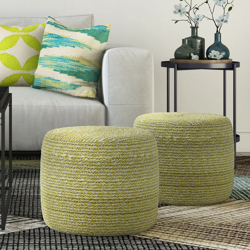 Bayley - Versatile Round Braided Pouf by Unique Piece Furniture