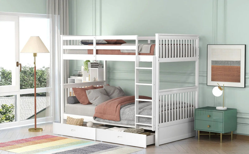 Bunk Bed With Ladders And 2 Storage Drawers by Unique Piece Furniture