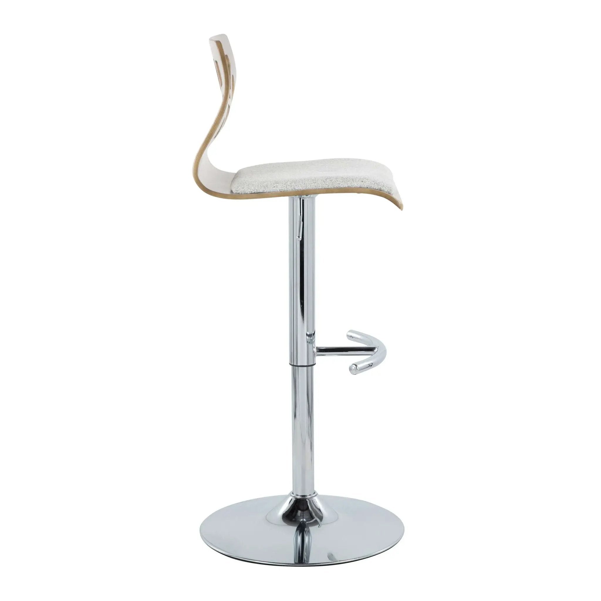 Folia - Contemporary Adjustable Barstool With Swivel With Rounded T Footrest (Set of 2) by Unique Piece Furniture